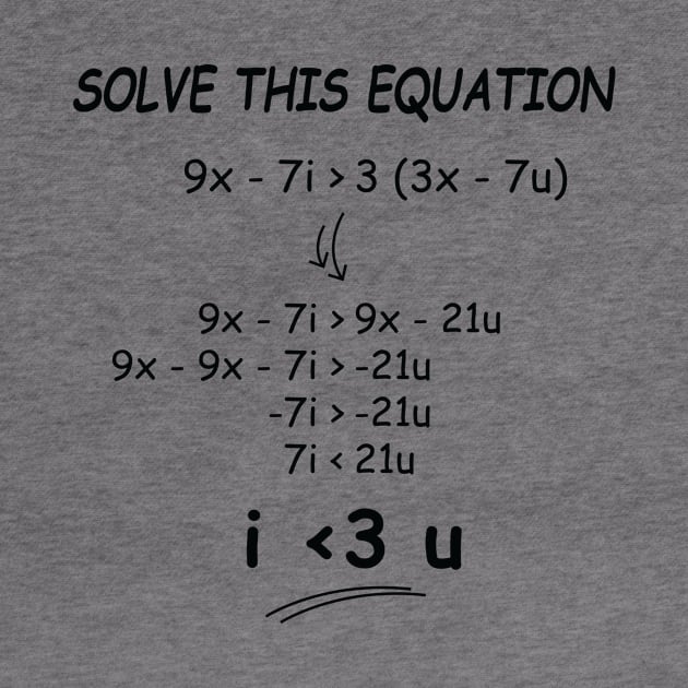 solve this i love you equation black by fair007